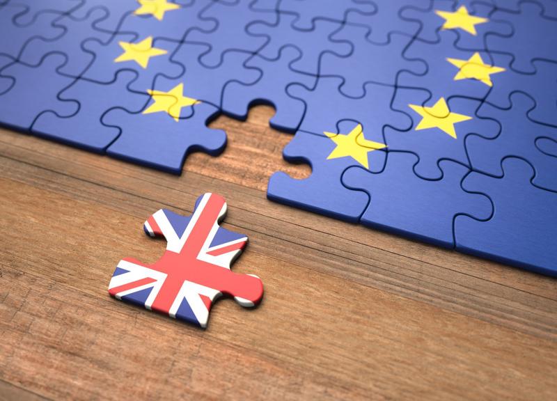 United Kingdom leaving the European Union represented in puzzle pieces