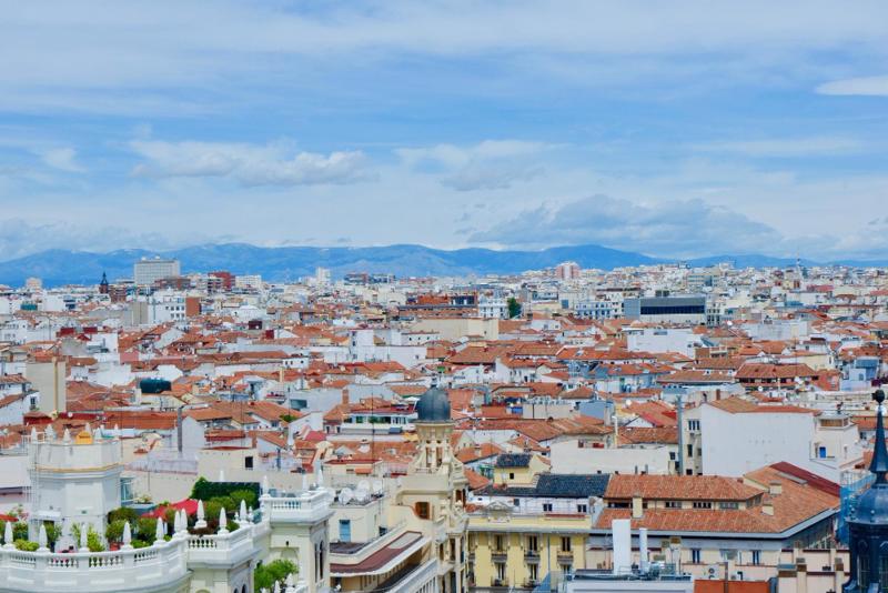 Aerial view of residential rooftops in Madrid, where property prices are rising at their fastest pace in 20 years.