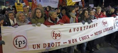 Mass protest outside European Parliament in Brussels over Spain's abortion reform