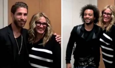 Julia Roberts meets the 'cast' of Real Madrid-Barça derby
