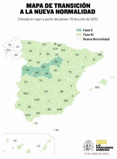 All of Spain on 'Phase 3' from Monday except five provinces