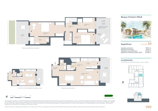 3 chambre Penthouse à vendre à Javea / Xàbia avec piscine garage - 737 650 € (Ref: 9187231)