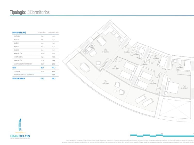 2 soveværelse Lejlighed til salg i Benidorm med swimmingpool - € 1.058.000 (Ref: 9836203)