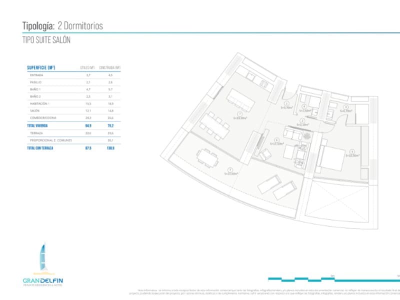 2 soveværelse Lejlighed til salg i Benidorm med swimmingpool - € 1.058.000 (Ref: 9836203)