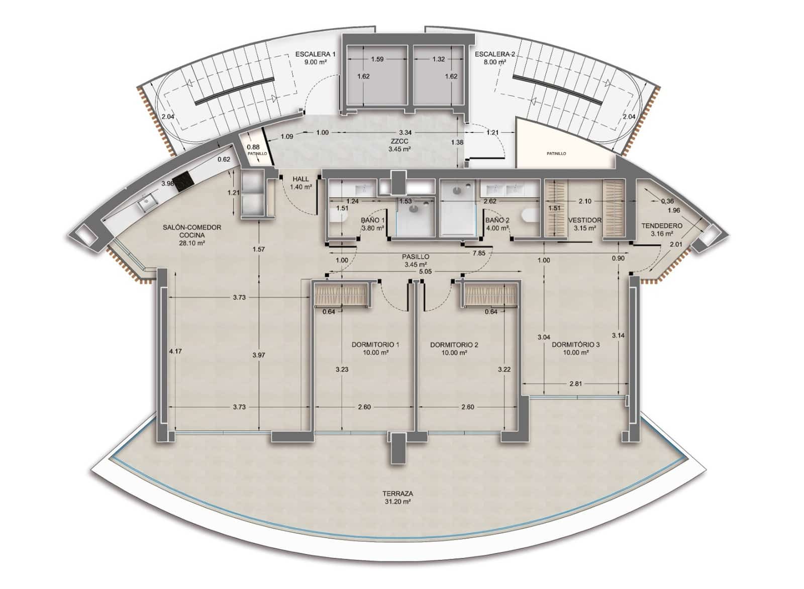 3 Zimmer Apartment zu verkaufen in Calpe / Calp mit Pool - 544.000 € (Ref: 9702479)