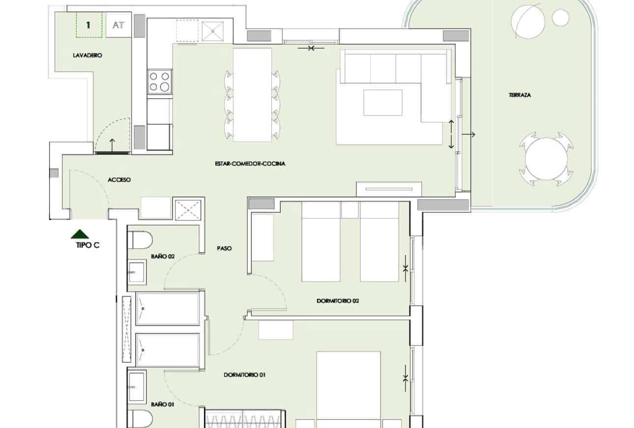 2 soverom Leilighet til salgs i Calpe / Calp med svømmebasseng garasje - € 375 000 (Ref: 9749380)