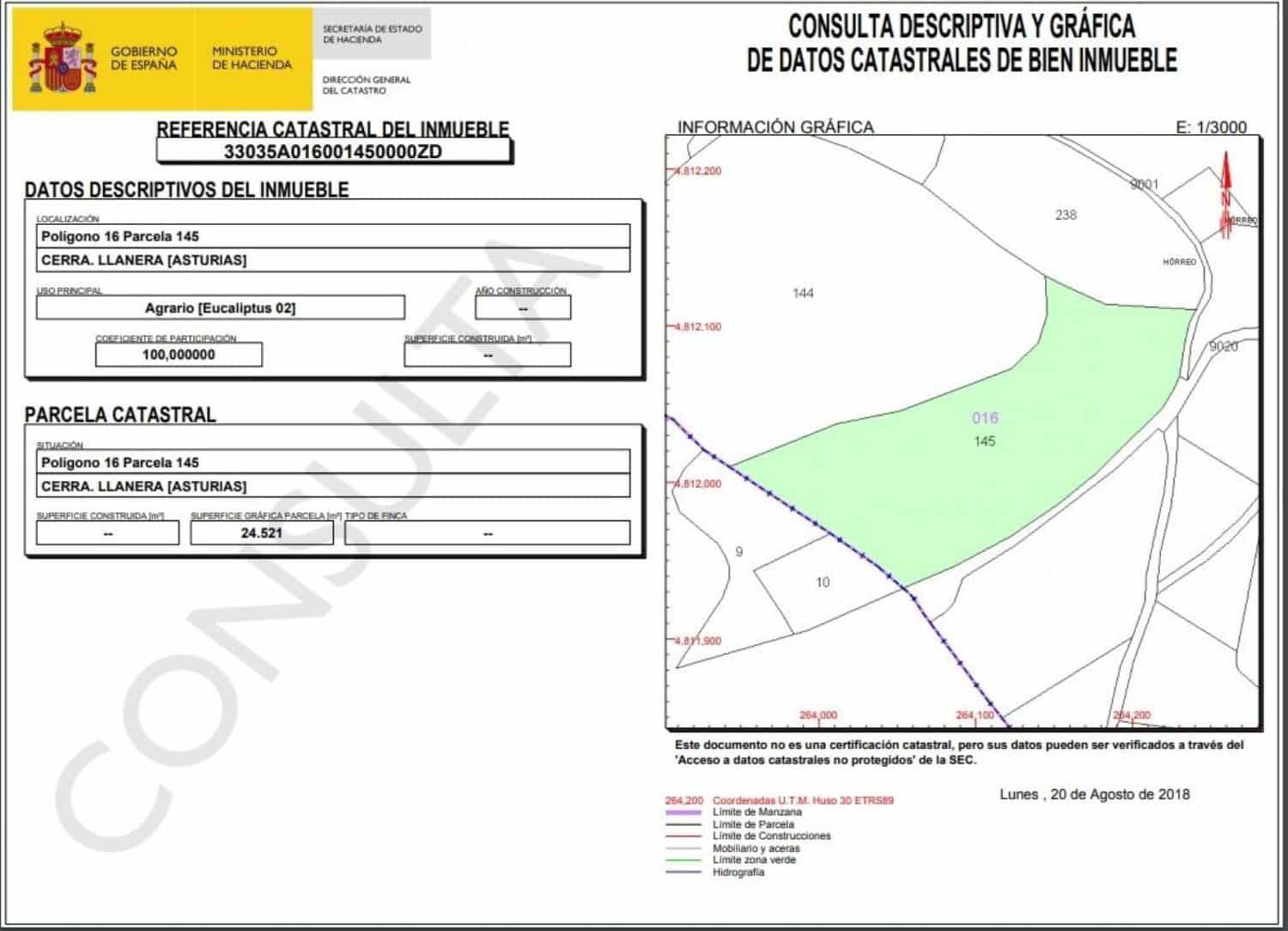 Ubebygd land til salgs i Llanera - € 65 000 (Ref: 4102914)