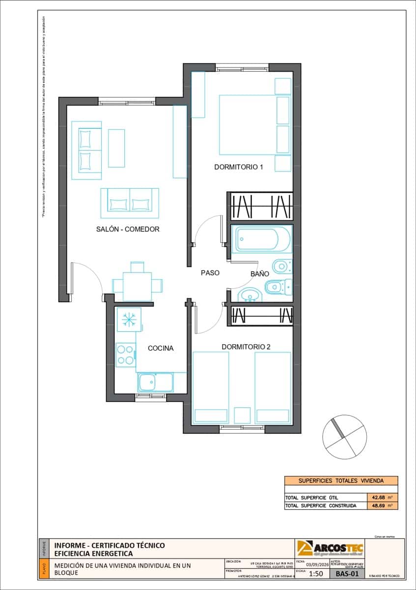 2 makuuhuone Huoneisto myytävänä paikassa Rocio del Mar - 169 000 € (Ref: 10051329)