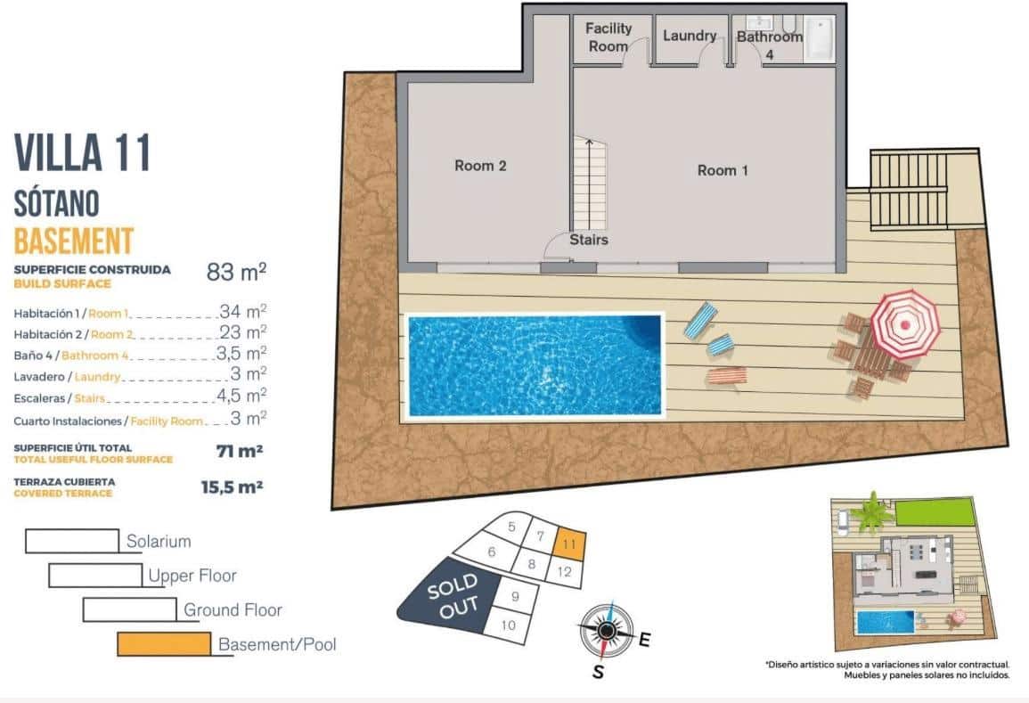 3 Zimmer Villa zu verkaufen in Finestrat mit Pool Garage - 850.000 € (Ref: 9340712)