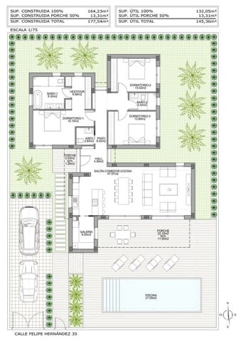 3 bedroom Villa for sale in Benijófar with pool - € 708,000 (Ref: 9640189)