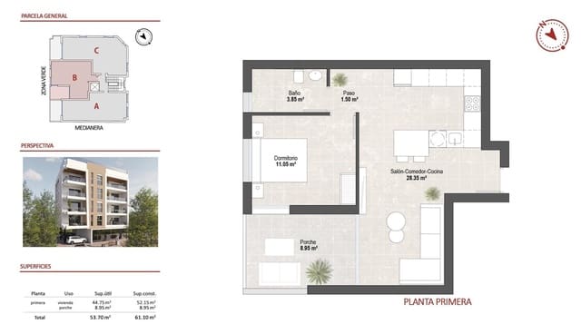 1 soverom Leilighet til salgs i Lo Pagan med svømmebasseng garasje - € 206 900 (Ref: 9640212)