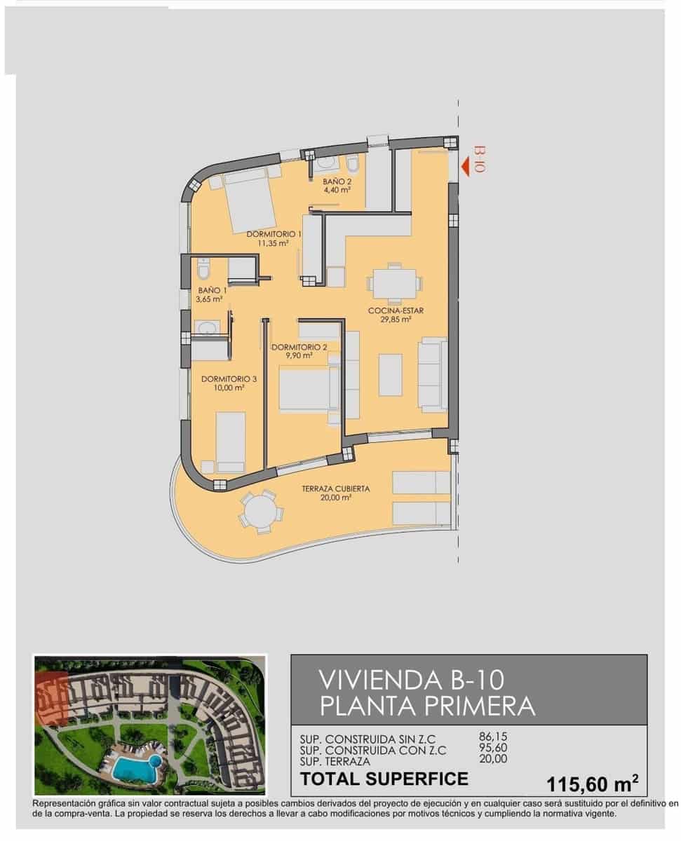 3 sypialnia Apartament na sprzedaż w Los Alcazares z basenem garażem - 338 900 € (Ref: 9830660)