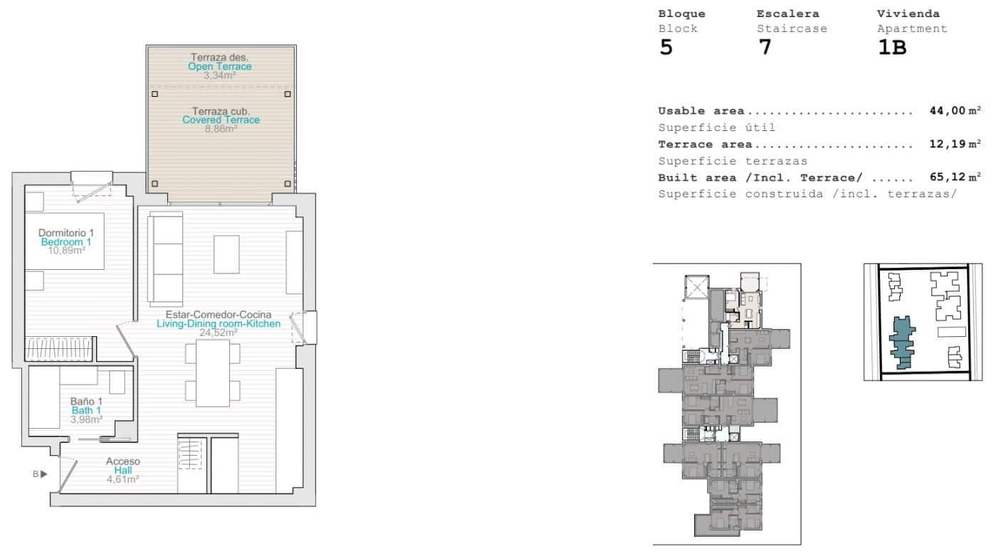 1 slaapkamer Appartement te koop in El Vergel / Verger met zwembad garage - € 260.000 (Ref: 9887882)