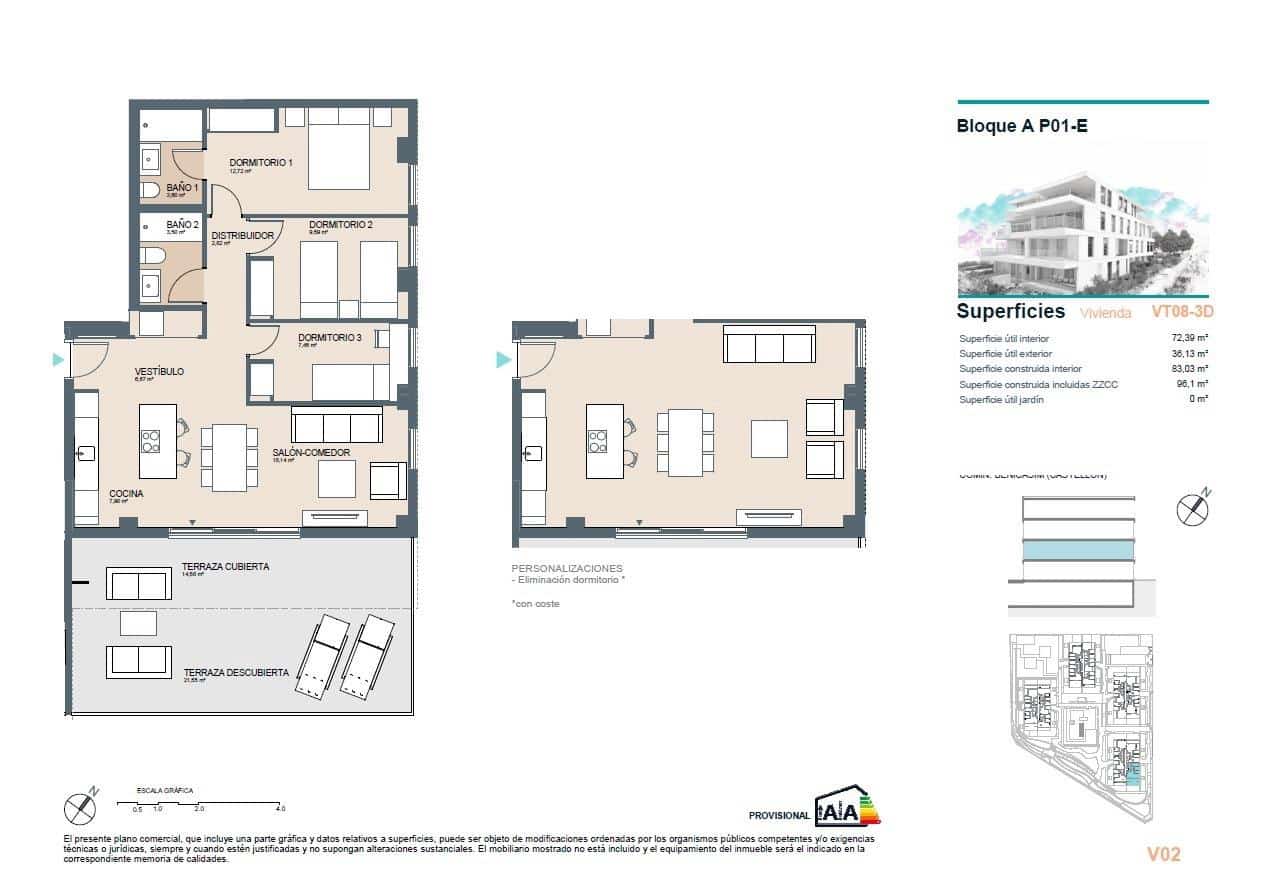 3 quarto Apartamento para venda em Benicassim com piscina garagem - 555 000 € (Ref: 9903971)