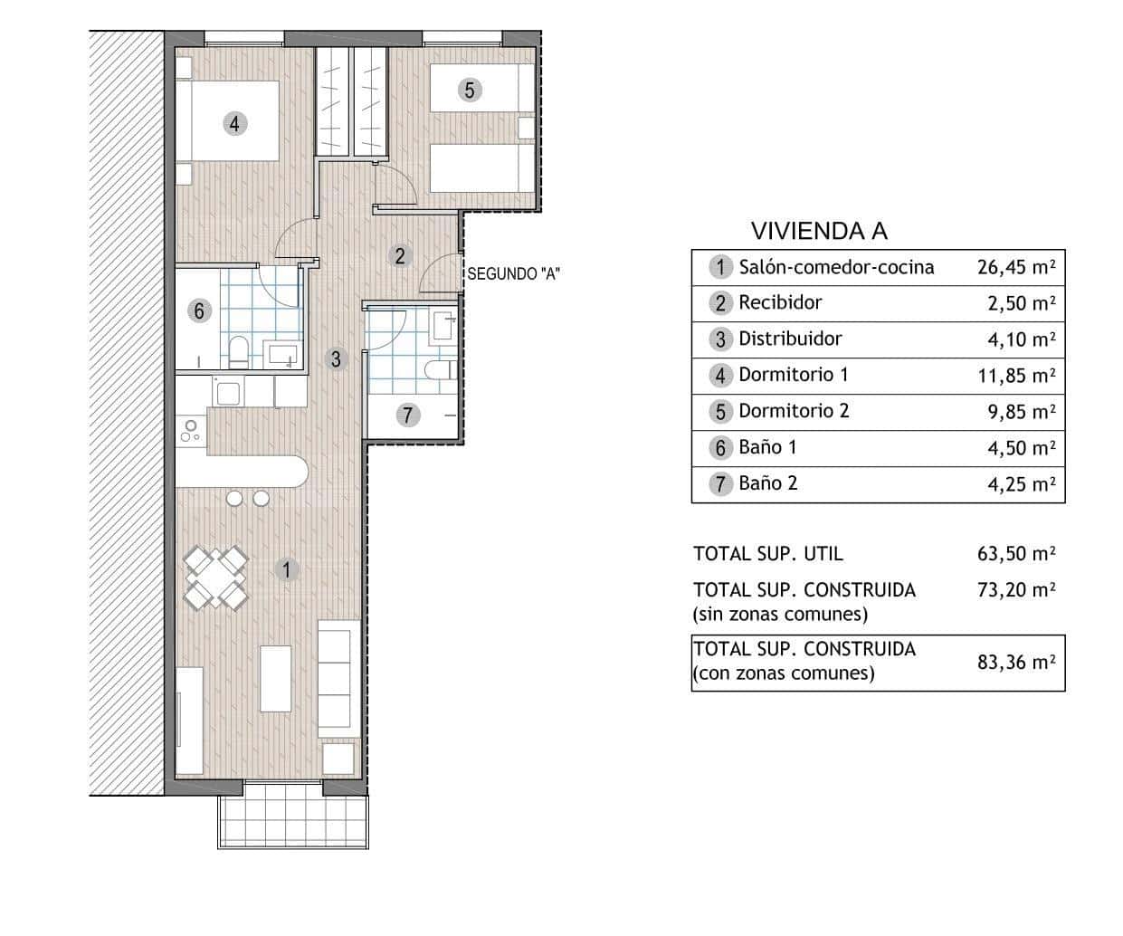 2 makuuhuone Huoneisto myytävänä paikassa Puerto de Mazarron - 215 000 € (Ref: 9964747)