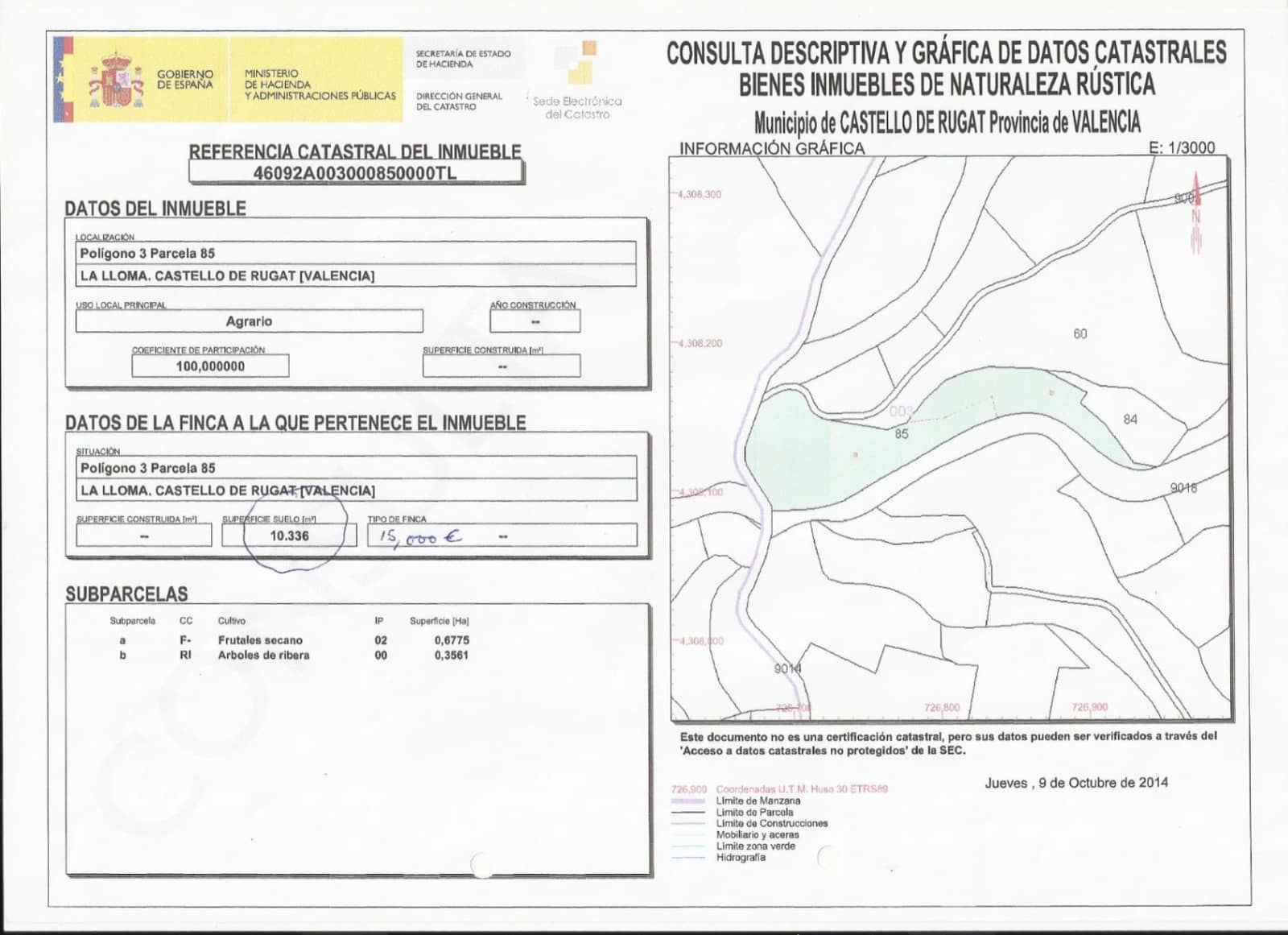 Byggegrund til salg i Castello de Rugat - € 20.000 (Ref: 8211894)