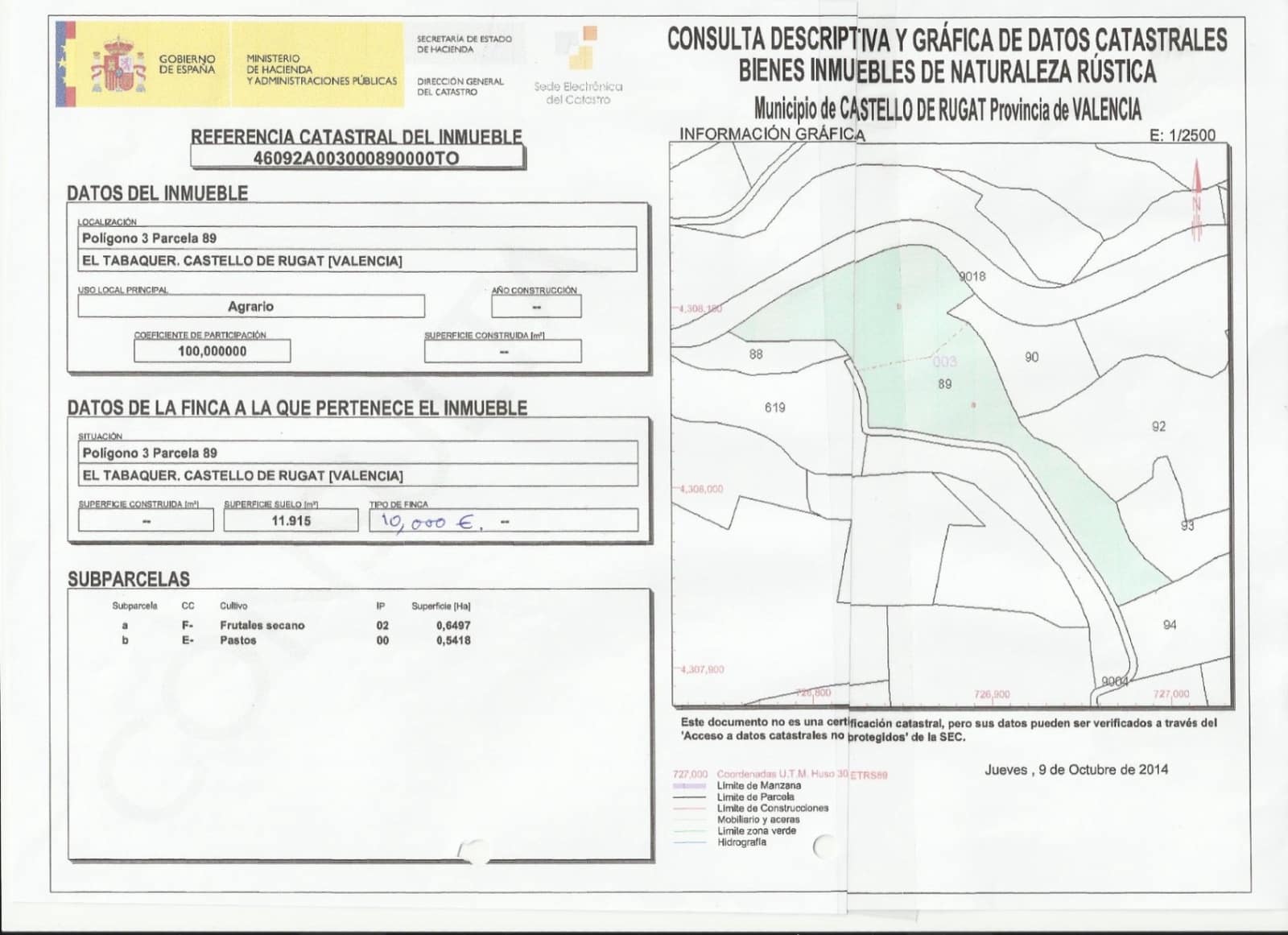 Byggegrund til salg i Castello de Rugat - € 20.000 (Ref: 8211894)