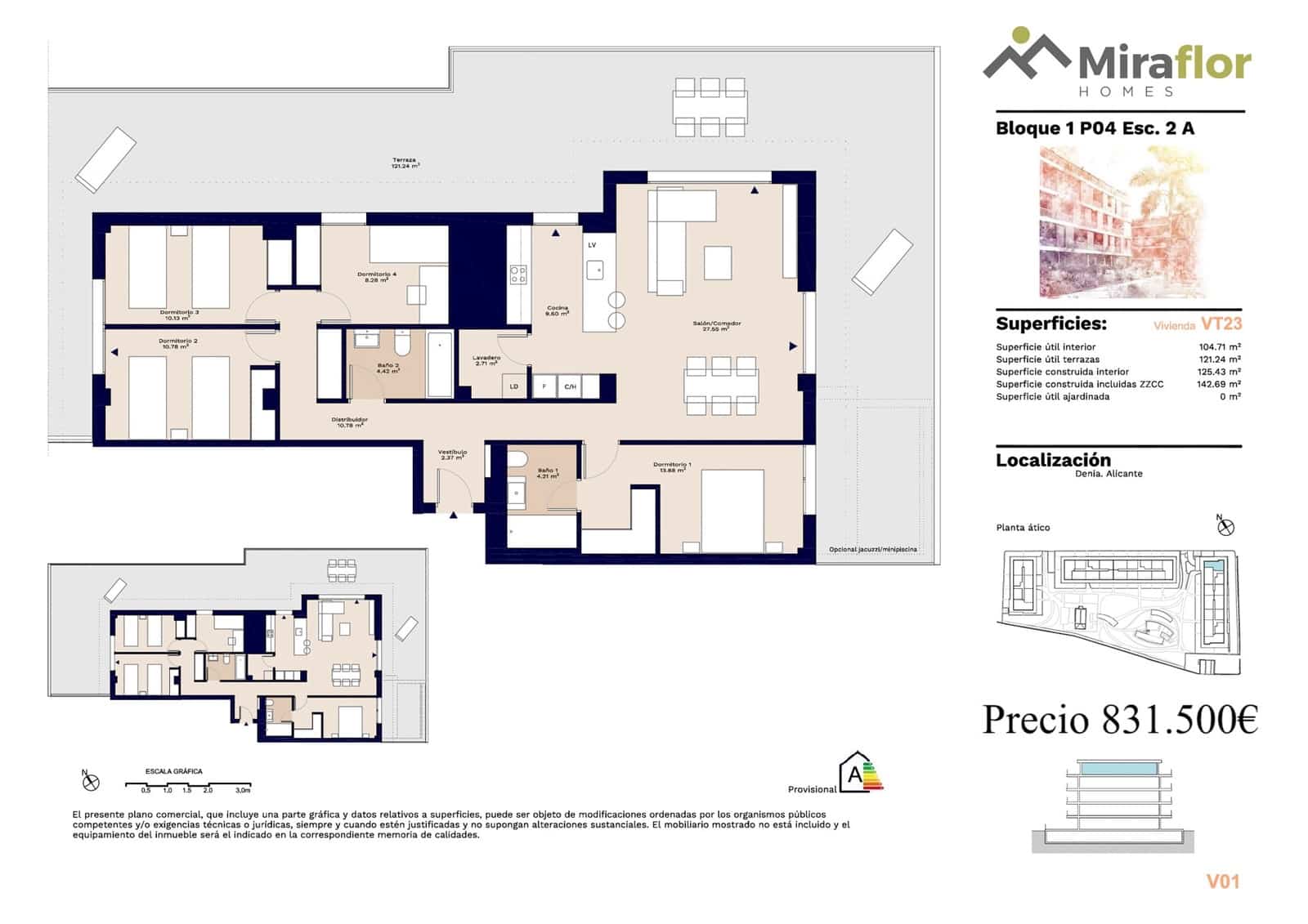 Apartamento de 2 habitaciones en Dénia en venta con piscina - 322.500 € (Ref: 7490879)