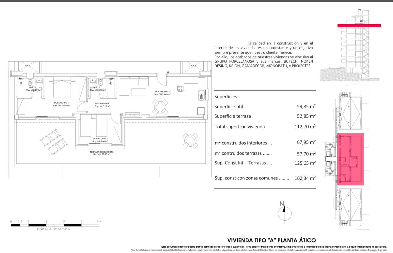 Ático de 2 habitaciones en La Villajoyosa / Vila Joiosa en venta con piscina - 735.750 € (Ref: 10003687)