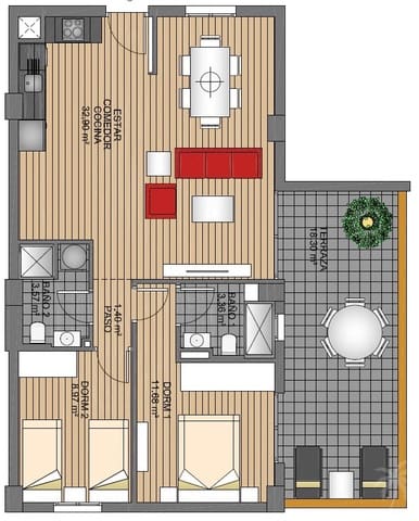 2 makuuhuone Huoneisto myytävänä paikassa Villamartin, Orihuela mukana uima-altaan - 280 000 € (Ref: 4902678)