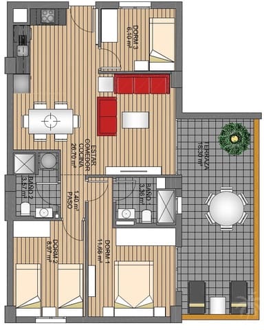 3 Zimmer Apartment zu verkaufen in Villamartin, Orihuela mit Pool - 283.000 € (Ref: 4902689)