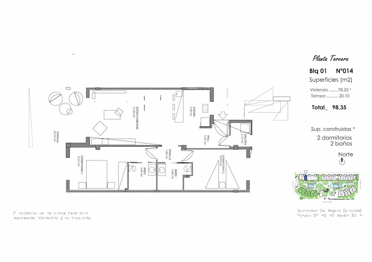 2 quarto Apartamento para venda em Guardamar del Segura com piscina garagem - 266 000 € (Ref: 7451204)