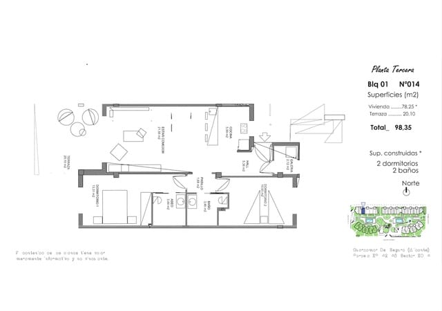 2 quarto Apartamento para venda em Guardamar del Segura com piscina garagem - 266 000 € (Ref: 7451204)