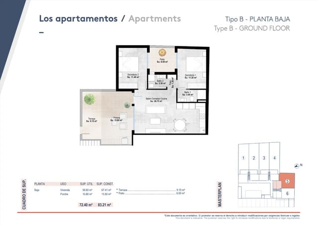 2 Zimmer Apartment zu verkaufen in Alicante / Alacant Stadt mit Pool - 229.900 € (Ref: 7594878)