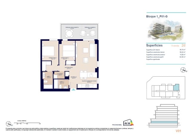 2 slaapkamer Appartement te koop in La Villajoyosa / Vila Joiosa met zwembad - € 380.000 (Ref: 8459487)
