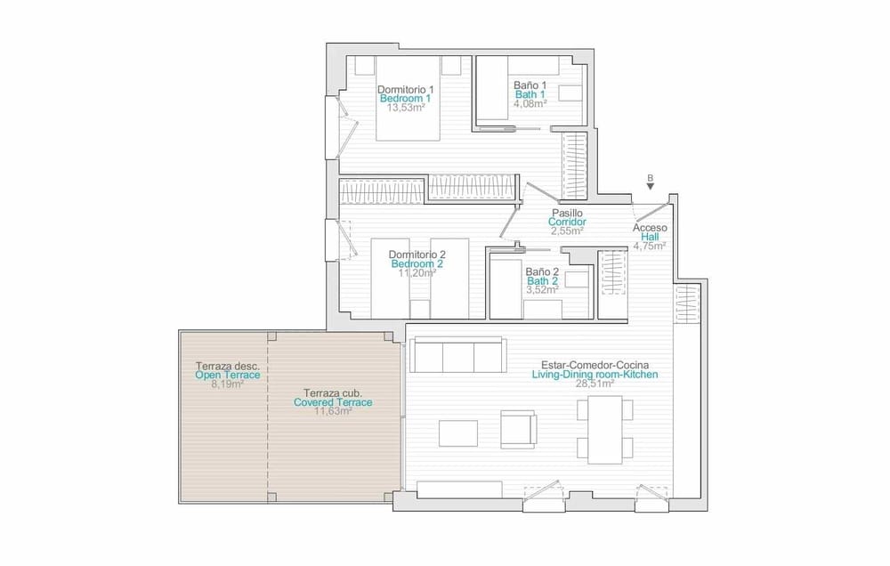 2 chambre Appartement à vendre à Denia avec piscine - 316 000 € (Ref: 8659075)