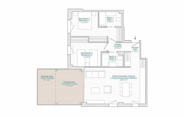 2 chambre Appartement à vendre à Dénia avec piscine - 316 000 € (Ref: 8659075)