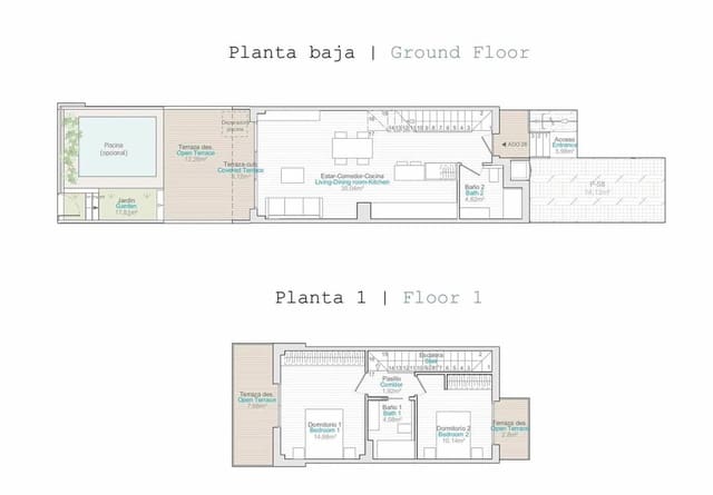 2 chambre Maison de Ville à vendre à Dénia avec piscine - 348 000 € (Ref: 8660874)