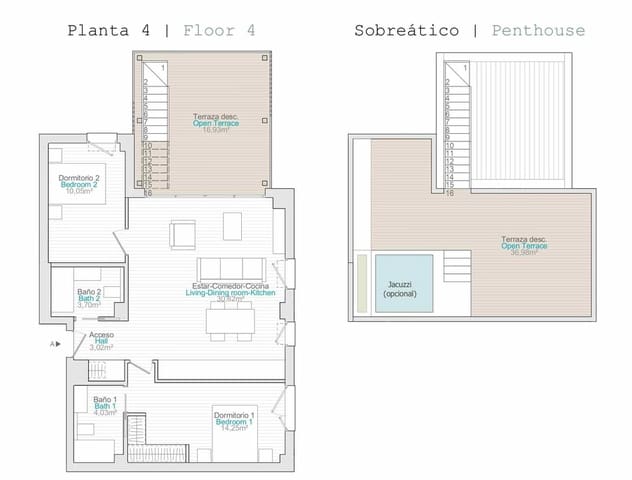 3 slaapkamer Penthouse te koop in Dénia met zwembad - € 475.000 (Ref: 8662039)