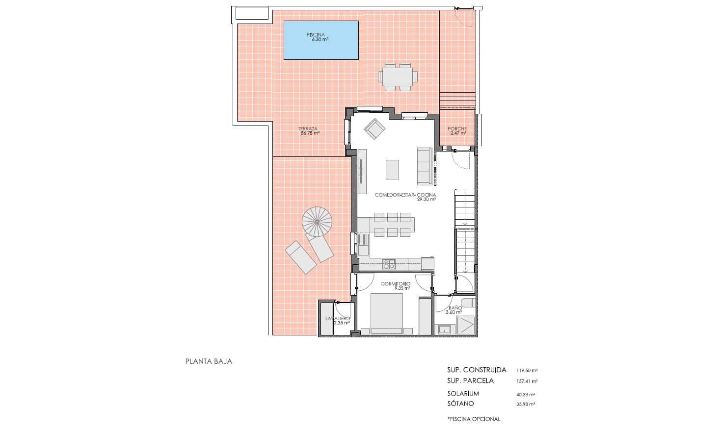 4 soverom Kjedet enebolig til salgs i Bigastro med svømmebasseng - € 269 900 (Ref: 8939955)