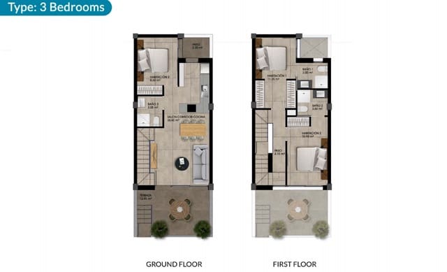2 makuuhuone Paritalo myytävänä paikassa Dolores mukana uima-altaan - 259 000 € (Ref: 8947064)