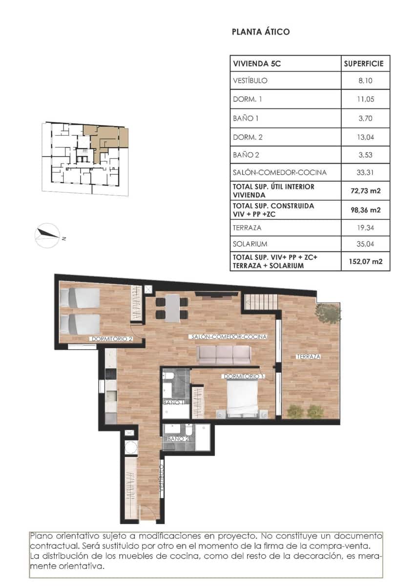 2 makuuhuone Kattohuoneisto myytävänä paikassa Torrevieja mukana uima-altaan - 349 000 € (Ref: 9947379)