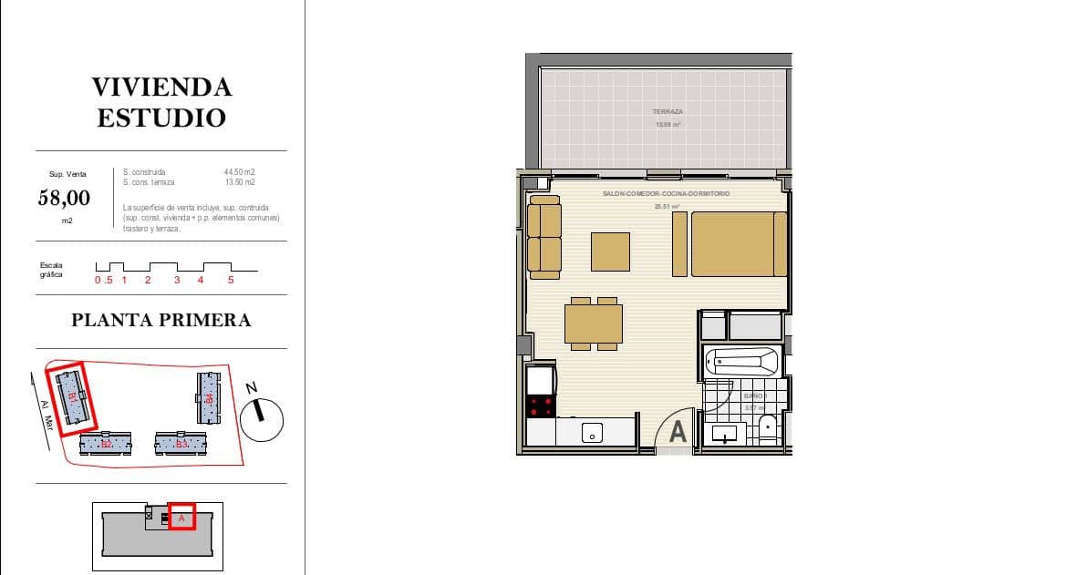 Lejlighed til salg i Denia med swimmingpool - € 160.000 (Ref: 9337091)