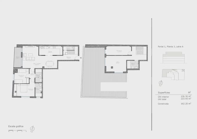 3 soverom Penthouse til salgs i Santiago El Mayor, Murcia by med garasje - € 425 900 (Ref: 9940750)