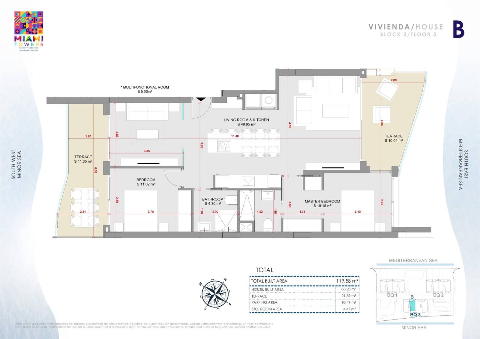 3 Zimmer Apartment zu verkaufen in La Manga del Mar Menor mit Pool Garage - 469.000 € (Ref: 8339777)