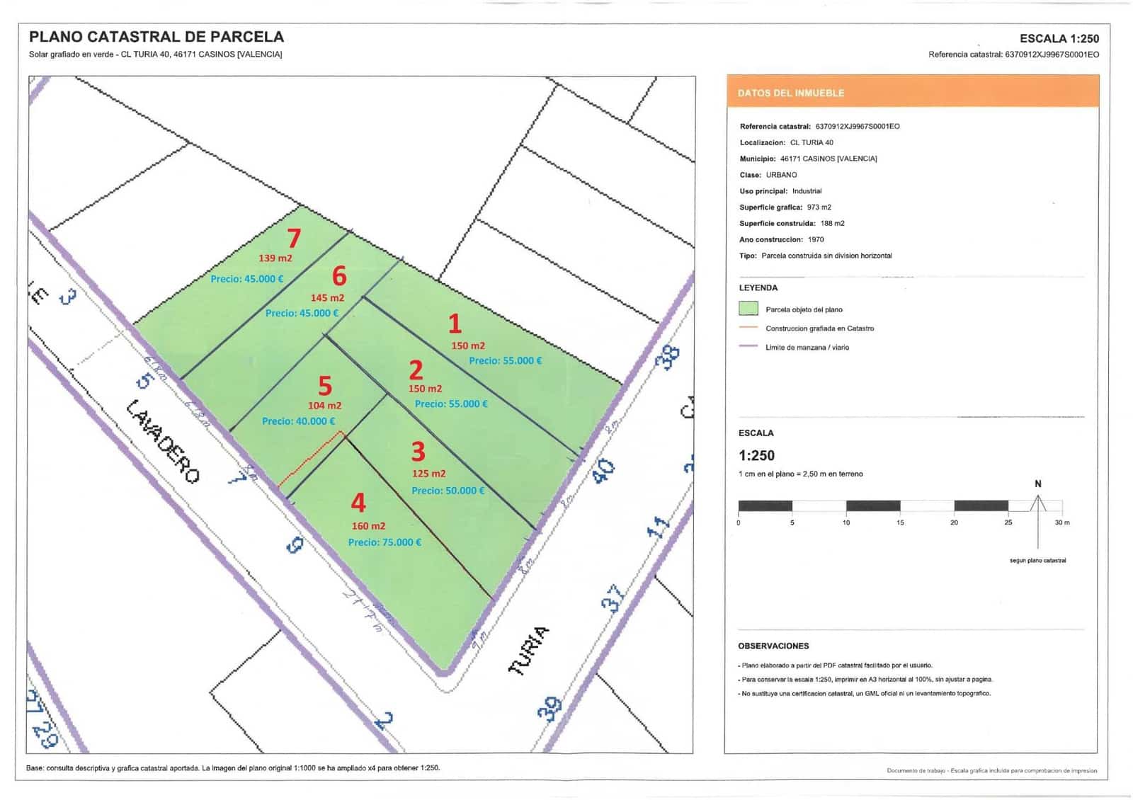 Bauplatz zu verkaufen in Casinos - 40.000 € (Ref: 9994230)