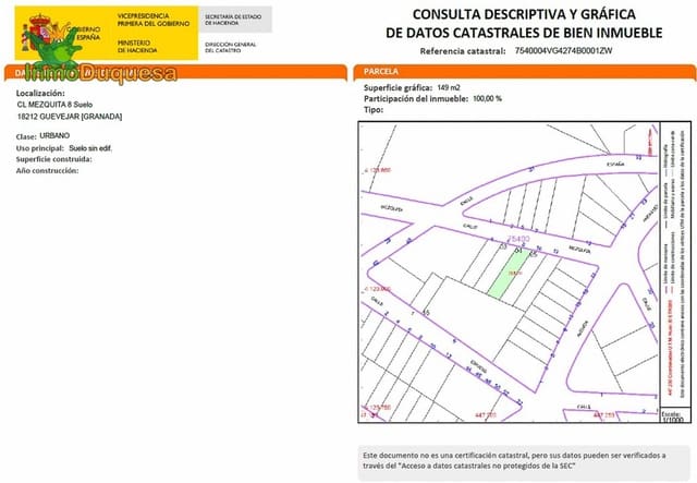 Bauplatz zu verkaufen in Güevéjar - 69.000 € (Ref: 8454894)