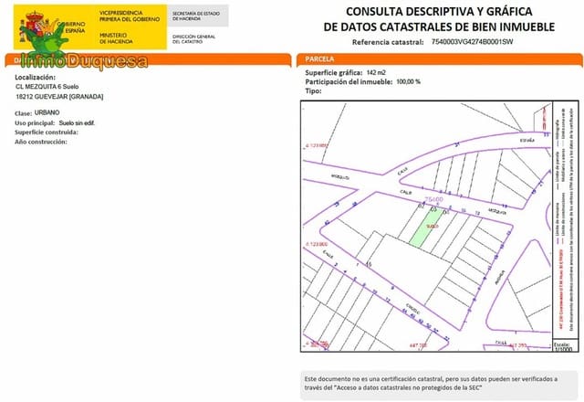 Bauplatz zu verkaufen in Güevéjar - 69.000 € (Ref: 8454894)