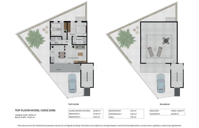 2 slaapkamer Penthouse te koop in Las Palas, Fuente Alamo de Murcia met zwembad - € 175.790 (Ref: 9878947)