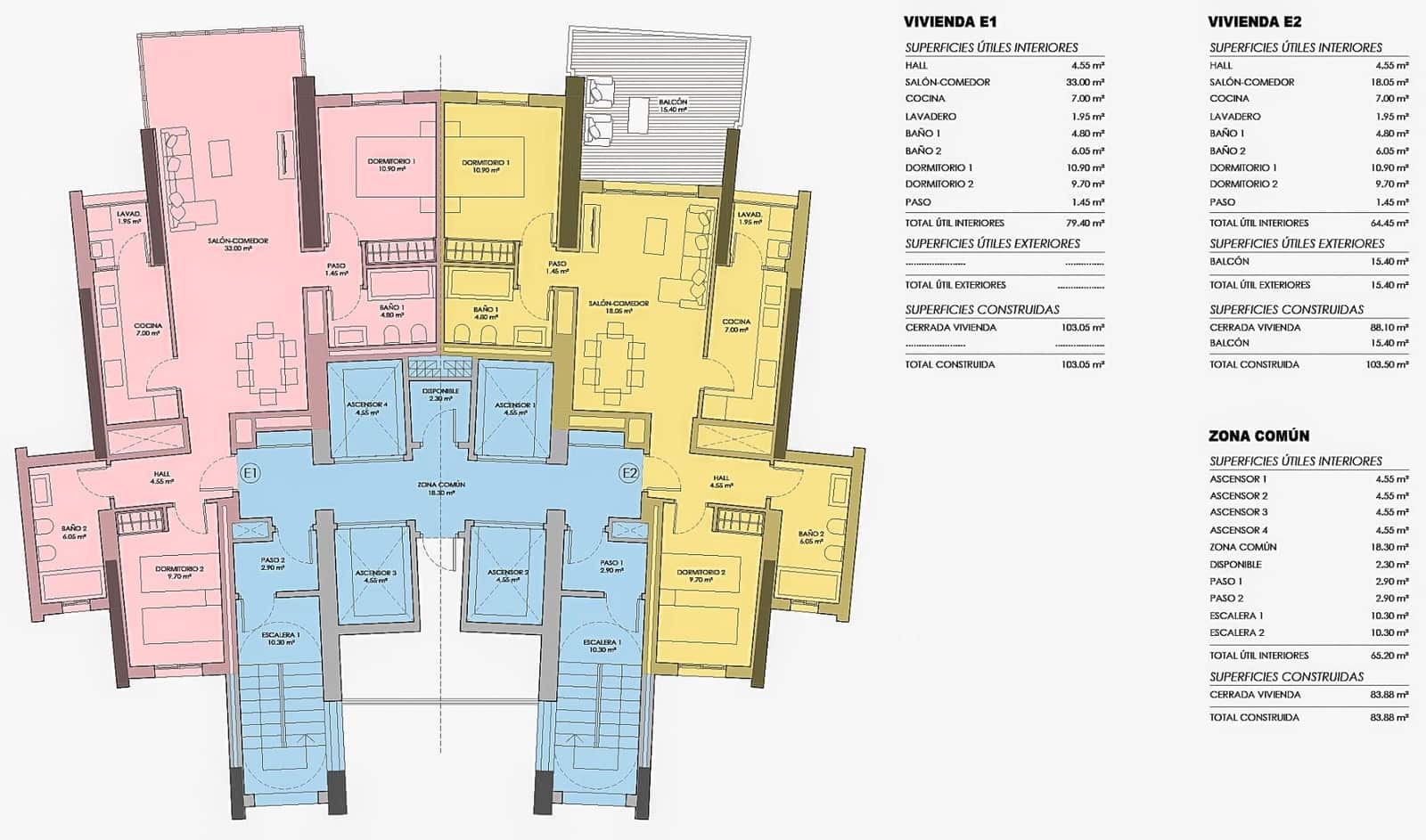 4 soverom Leilighet til leie i Benidorm med svømmebasseng garasje - € 3 850 (Ref: 9202361)