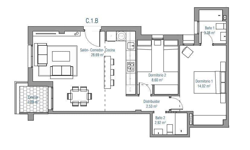 2 sypialnia Mieszkanie na sprzedaż w Miasto Sewilla z basenem garażem - 264 000 € (Ref: 10102732)