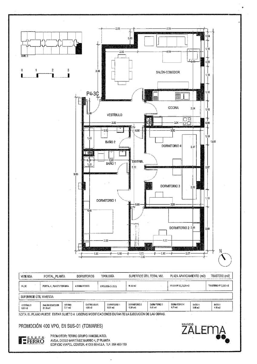 4 bedroom Flat for sale in Tomares with garage - € 267,000 (Ref: 10132093)