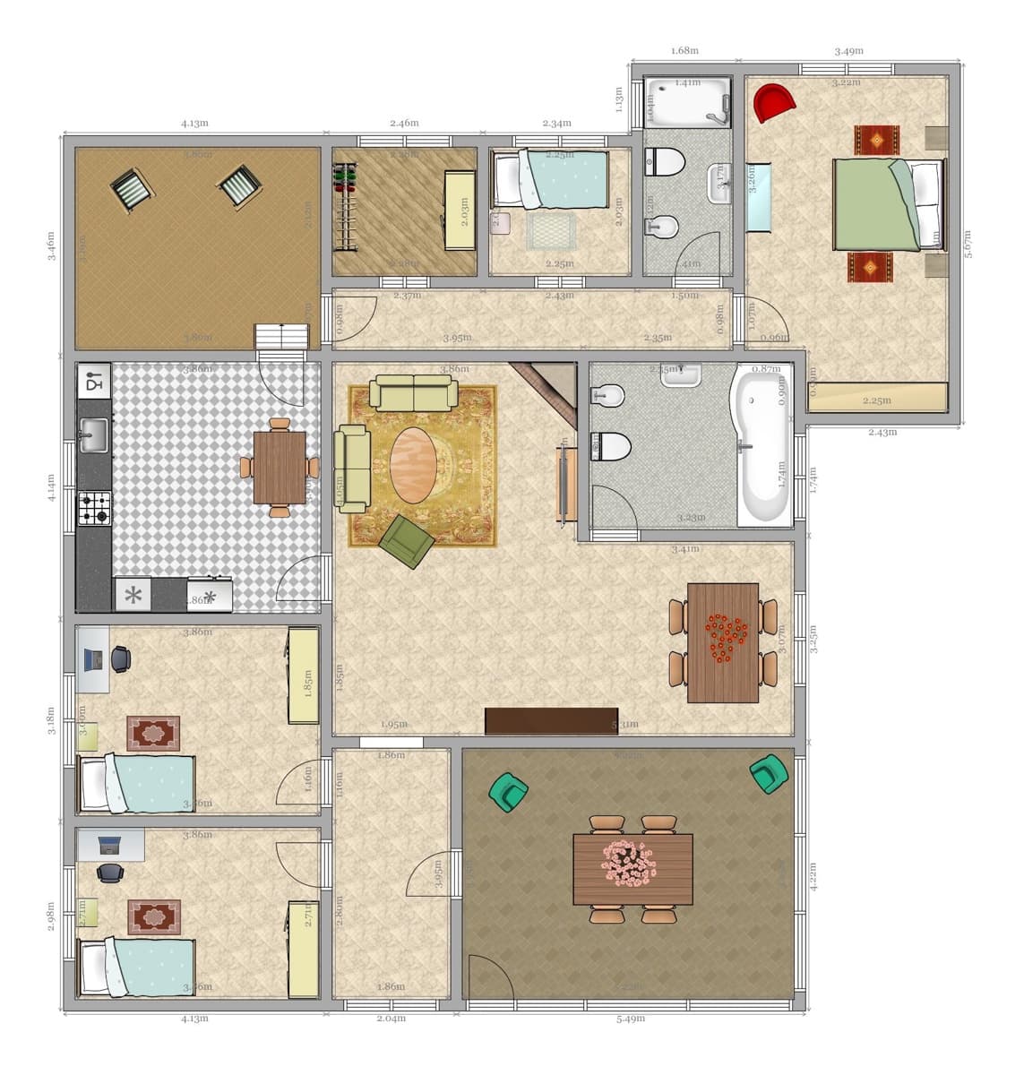 5 bedroom Villa for sale in Utrera with pool - € 238,000 (Ref: 8396645)