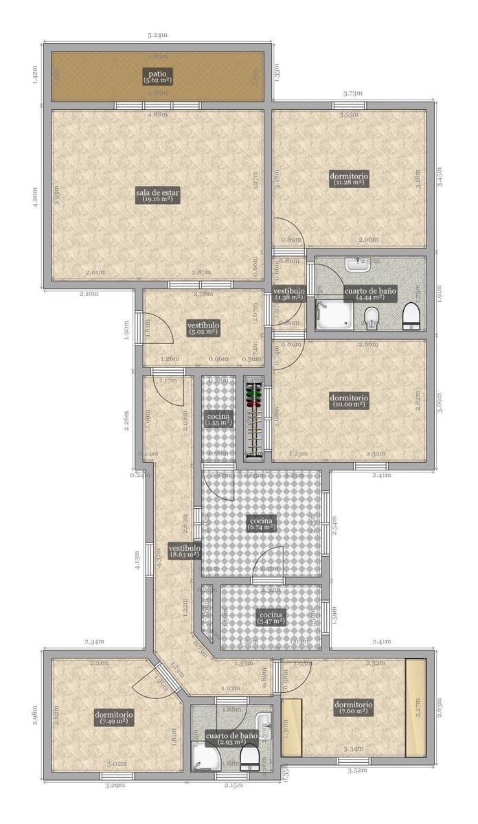 4 Zimmer Wohnung zu verkaufen in Sevilla Stadt - 380.000 € (Ref: 9129798)