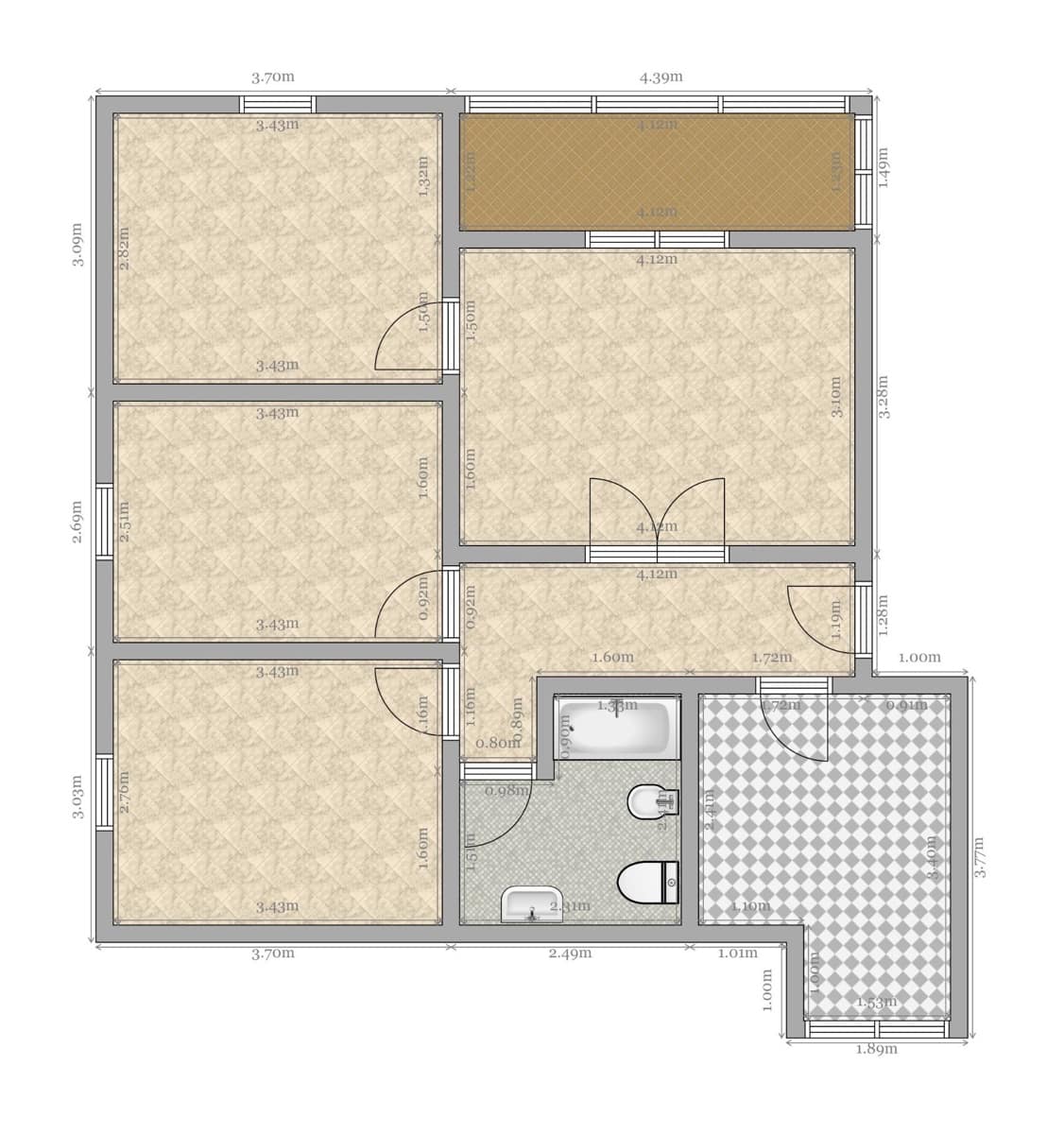 3 makuuhuone Asunto myytävänä paikassa Sevilla kaupunki - 260 000 € (Ref: 9390955)