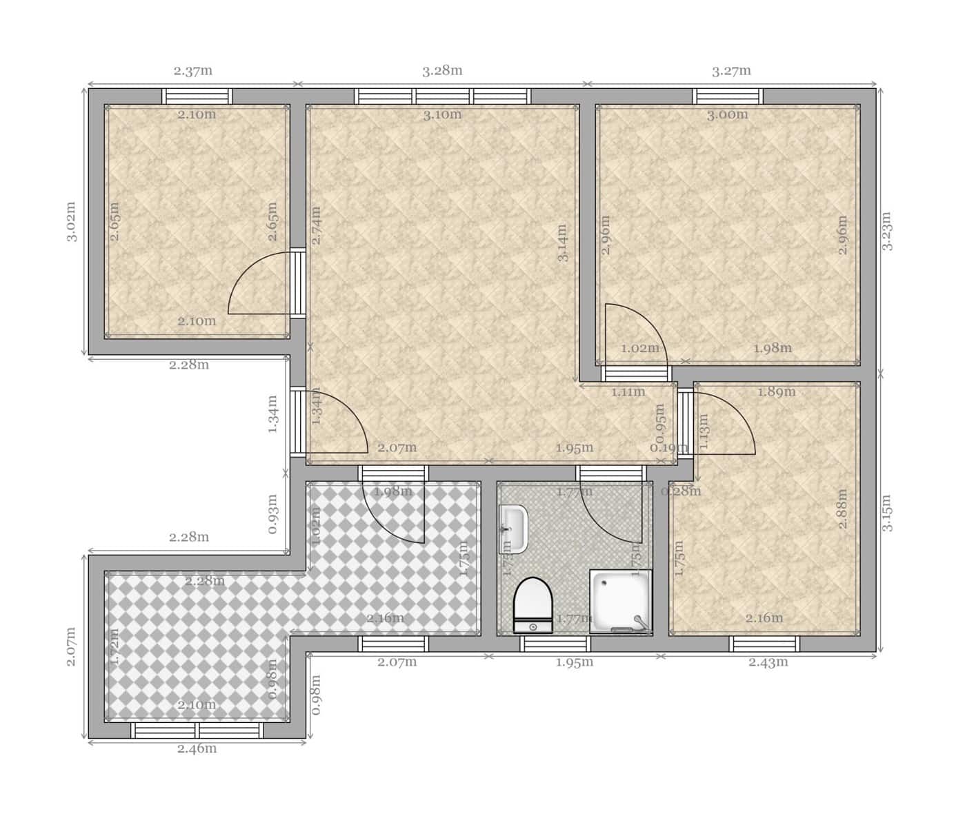 3 Zimmer Wohnung zu verkaufen in Sevilla Stadt - 205.000 € (Ref: 9648232)